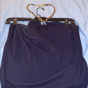 Black Tube Top with gold rope necklace attached